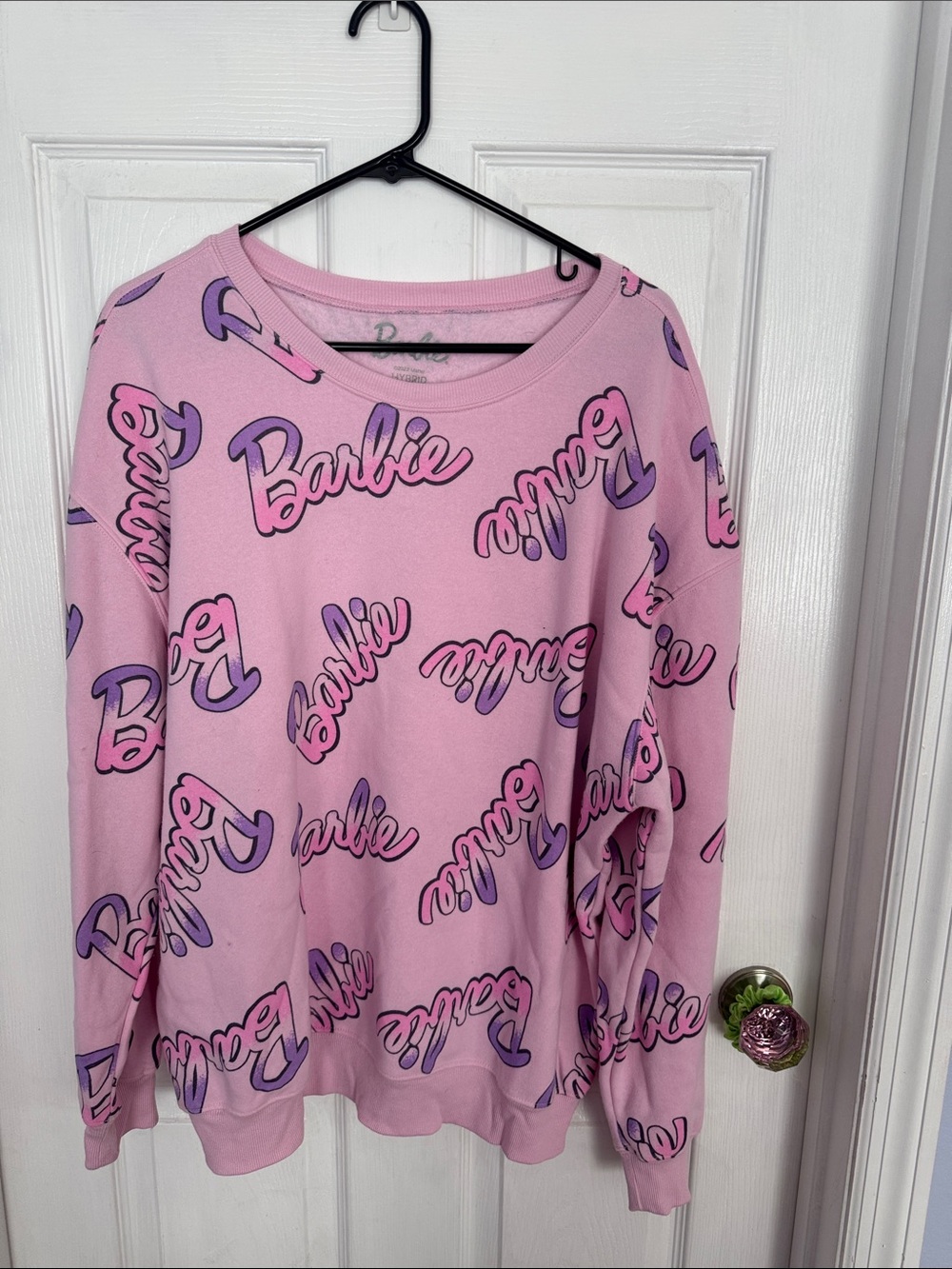 Barbie Pink Logo Allover Print Pajama Top